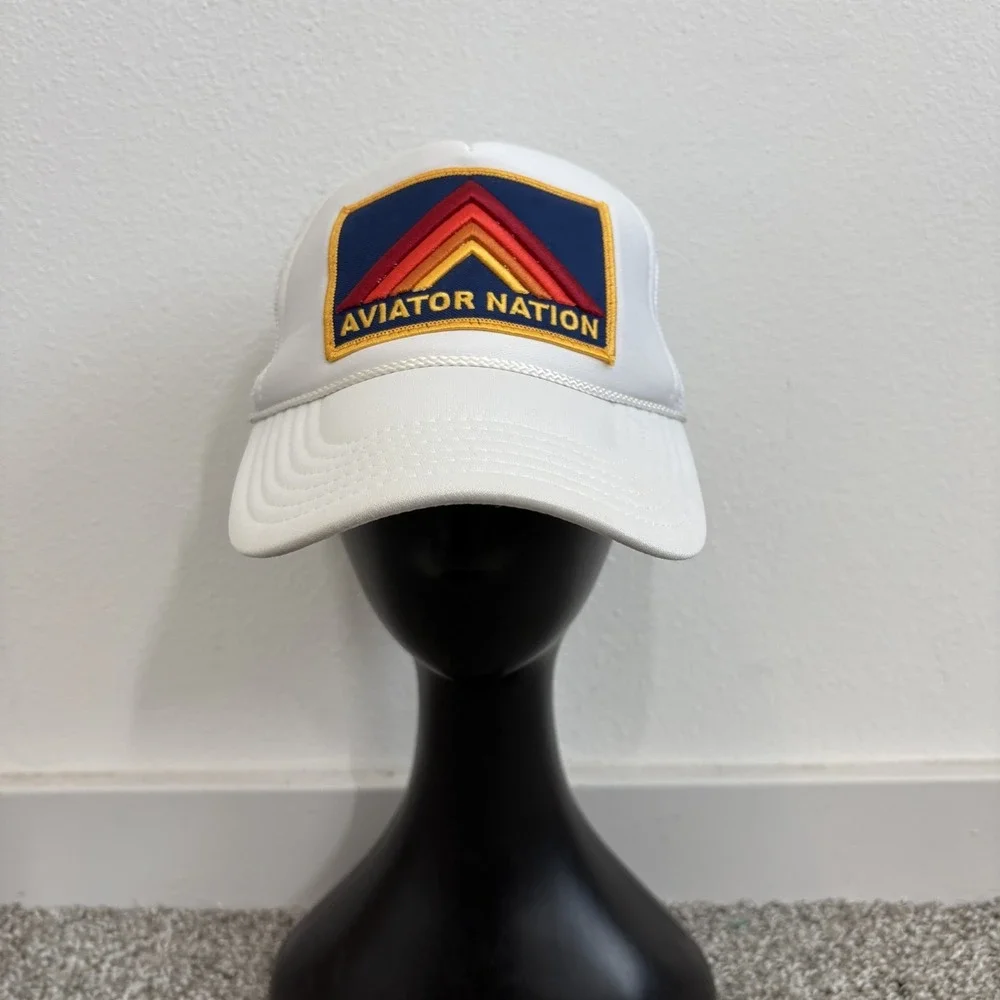 Aviator Nation Trucker Hat Snap Back White Logo Patch